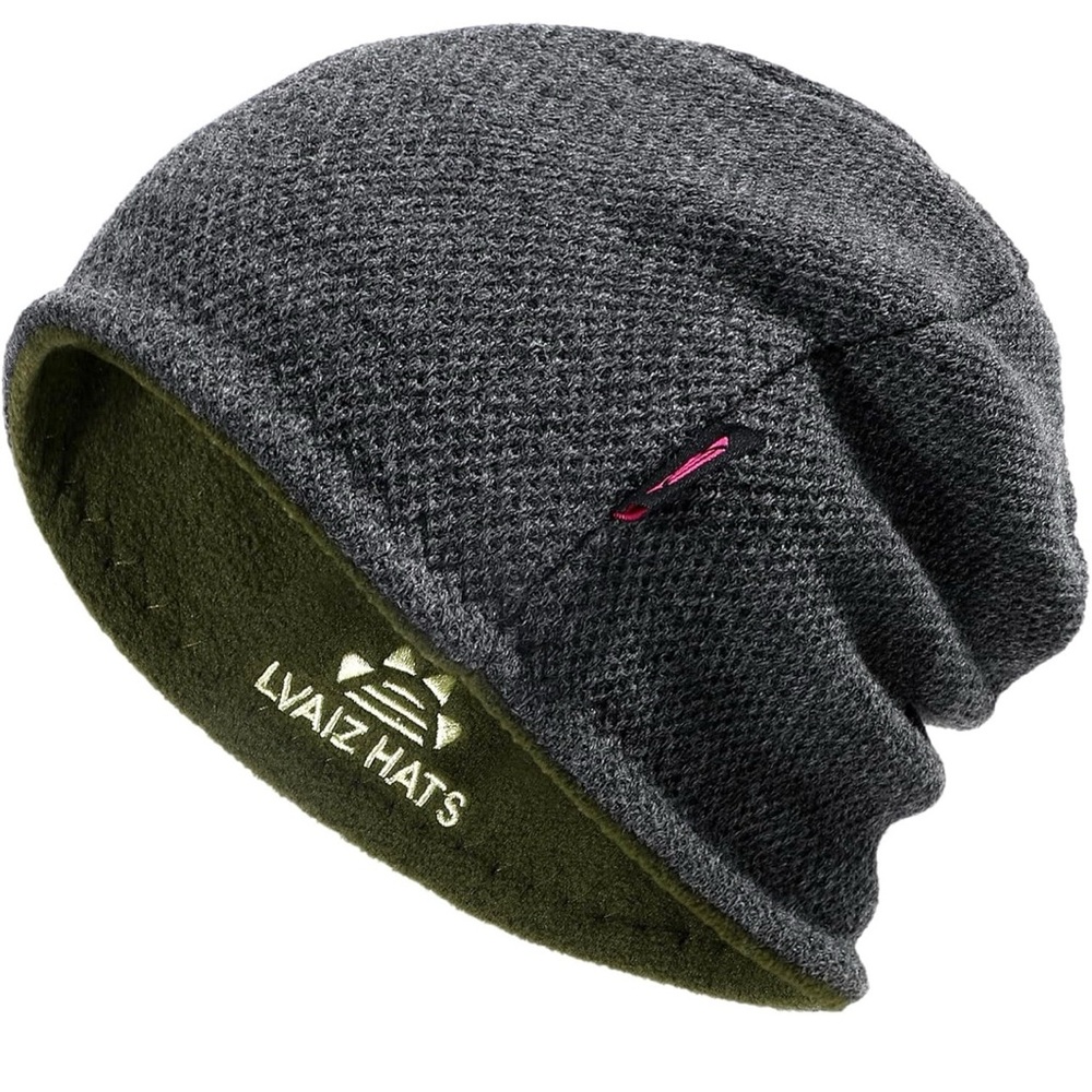 Reversible Hat Gray Knit Beanie by Lvaiz Hats NWT